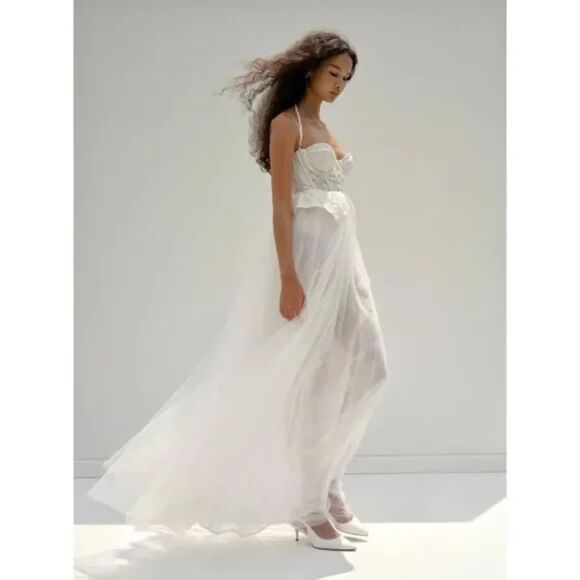 For Love And Lemons Dresses & Skirts - For Love & Lemons x Revolve Lily Bridal Gown Lace Corset Tulle Size M NWT